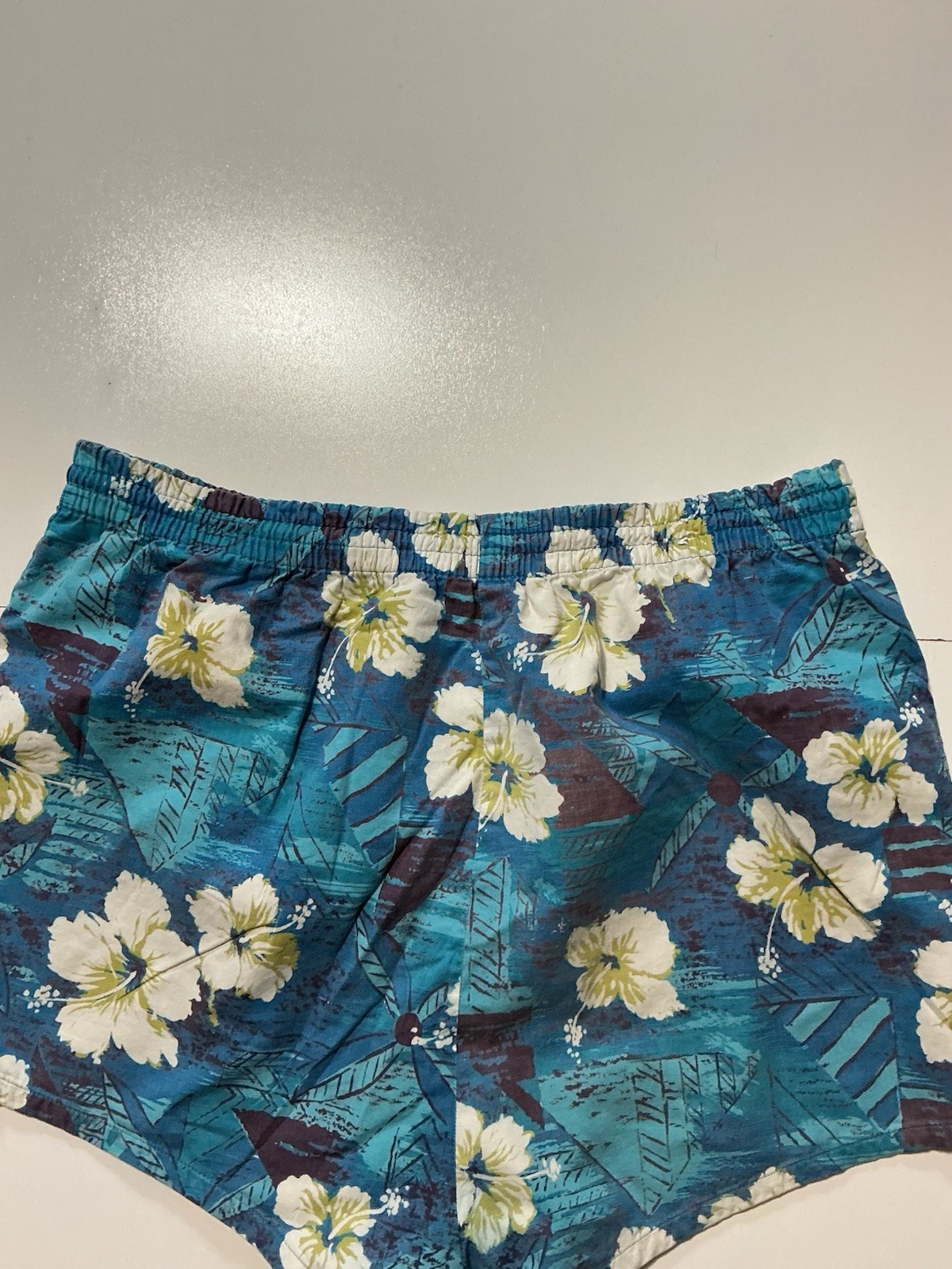 Vintage 50s 60s Made In California Hawaiian Mesh Lined Swim Trunk Surf Shorts 