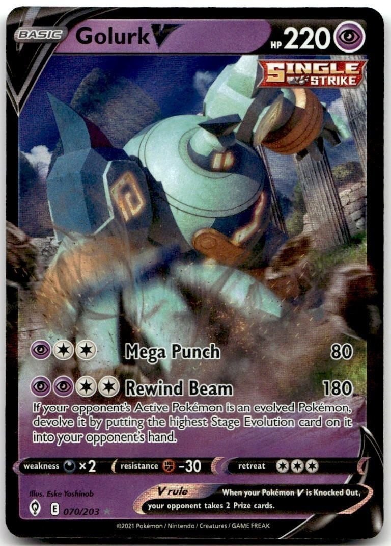 Golurk V Evolving Skies #70 Holo Pokemon TCG NM