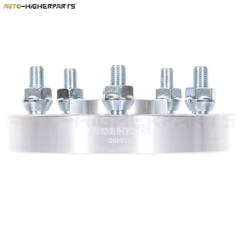 Para Nissan Altima 2002-2022 2x espaciadores de rueda plateados 5x4,5 a 5x4,5 12x1,25 1" Foto 3 de 4