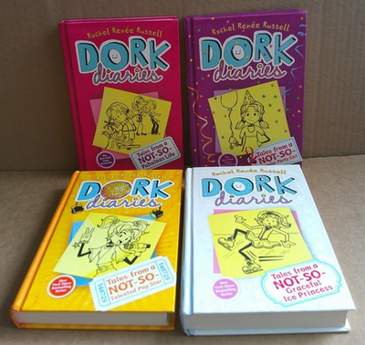 Dork Diaries Series by Rachel Renee Russell Hardcover Set of 4