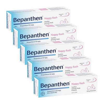 Bepanthen Nappy Rash Ointment 100 g x5 Gentle Healing & Daily Protection Cream