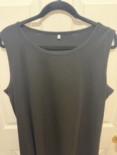 Amazon Essentials Black Sleeveless Scoop Neck Shift Dress With Pockets 2Xl