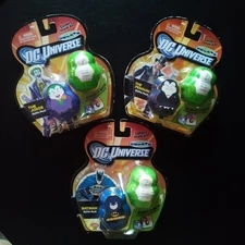 DC Universe Squatz lot of 3 , Batman , Joker and Penquin Battle packs