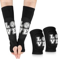 Ramede Volleyball Knee Pads and Arm Sleeves with Protection Volleyball, Black
