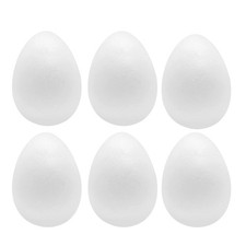 6 PCS 6 Inch Craft Foam Egg Polystyrene Foam Egg Easter Halloween DIY Project