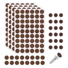 216Pcs Screw Hole Stickers and 200Pcs 12x3.5mm Screw Cover Caps, Dark Brown