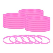 24Pcs Rubber Bracelets, Silicone Wristbands Solid Color for Sport Pink