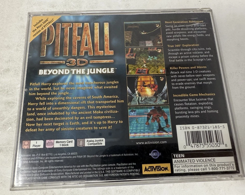 Sony PlayStation 1 PS1 TESTED Pitfall 3D: Beyond the Jungle No Manual - Image 2 of 4