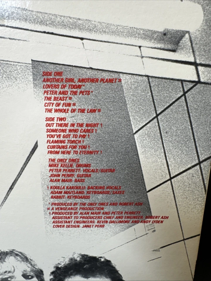 The Only Ones Special View 1979 Epic LP Vinyl Record Foto 3 de 4