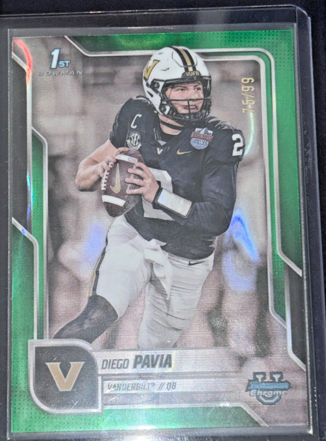 2025 Bowman University Chrome - Diego Pavia #190 Green Lava Refractor  7/99 (RC)