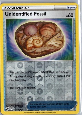 Unidentified Fossil 157/189 Uncommon Astral Radiance Pokemon Reverse Holo LP