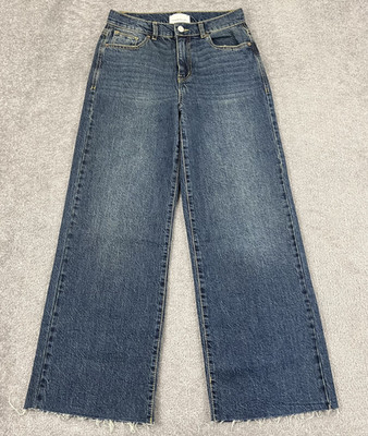 Habitual Denver Jeans Womens 2/26 W28 L29 Blue Denim Wide Leg Raw Hem Skate Y2K