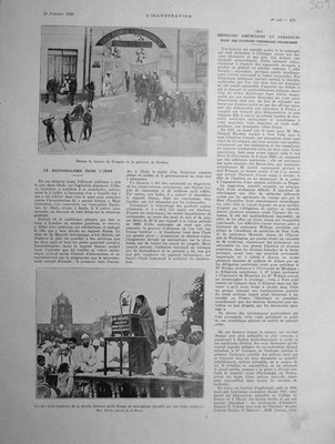 Original alter Vintage Druck Chief Lady Sprecher Hindu Revolte Bombay Indien 1930