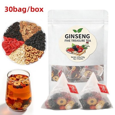 30/60bags Ginseng Six Treasure Tea, Kidney Tea Liver Tea Red Date Kidney Health