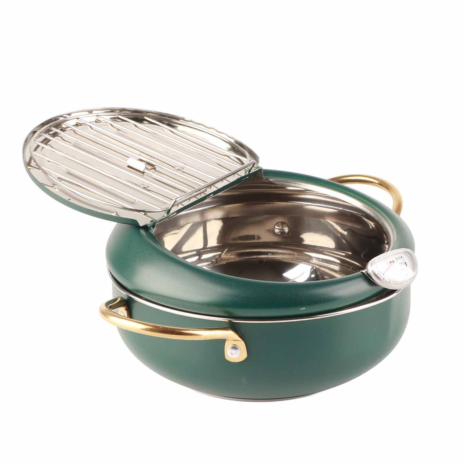 Frying Pot With Thermometer Japanese Stainless Steel Fryer Pan For Induction