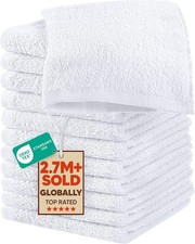 12 Pack Cotton Washcloths Set, 100 Ring Spun Cotton, Premium Flannel Face
