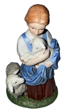 Vintage Homco #8870 Shepherd's Daughter Porcelain Figurine Sheep Home Interior