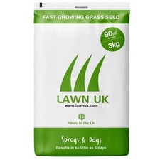 Lawn UK Hardwearing Grass Seed - Sprogs & Dogs Grass Seeds Fast Growing - 3kg... 11.24 per kilo