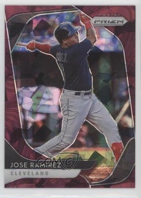2020 Panini Prizm Tier III Burgundy Cracked Ice 18/25 Jose Ramirez #218 0eo6