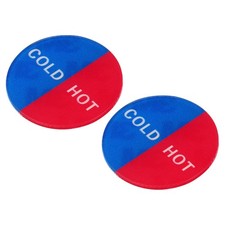 4Pcs Self Stick Cold/Hot Water Label Acrylic Round Sticker Signs Multicolor