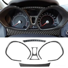 5pcs Carbon Fiber Speedometer Cover Trim For Ford Fiesta 2011-15