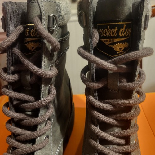 NEU Rocket Dog Damen Größe 6 M grau Kampfstil Stiefel Schnürstiefel Donner - Bild 4 von 8