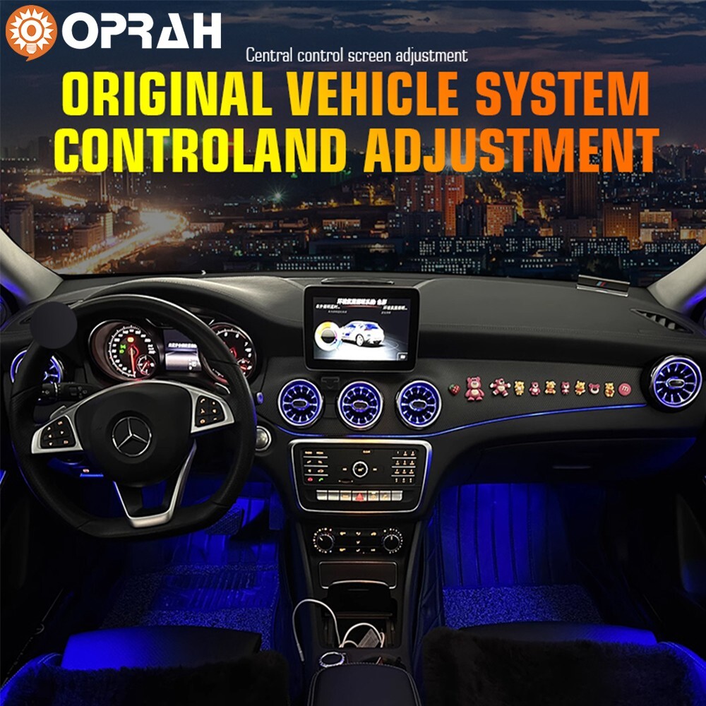 9pcs Front Air Vent LED Ambient Light for Mercedes CLA GLA A W117 W156 W176 Models