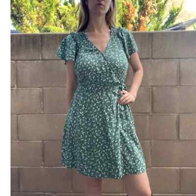 slim fit dress slacks The Juliet Dress in Ditsy Green main image 0
