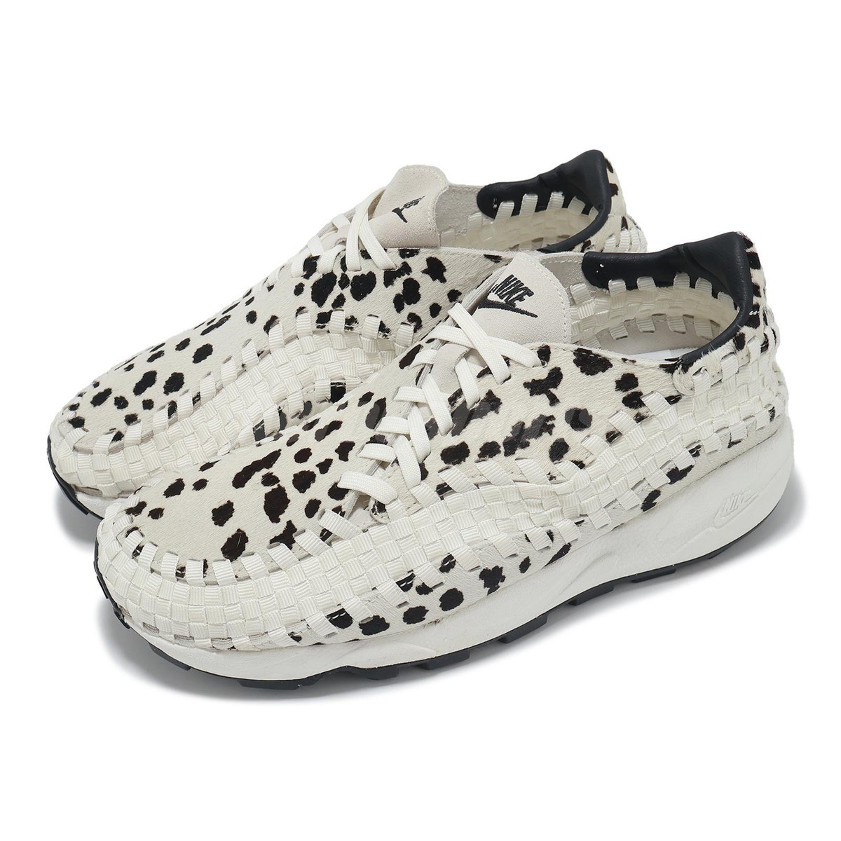 Nike Air Footscape Woven White Cow Print Women Unisex Casual Shoes 