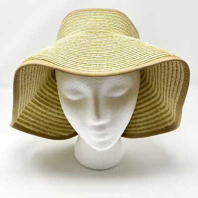 Scala Paper Braid Visor Women's One Size Tan Packable Sun Hat