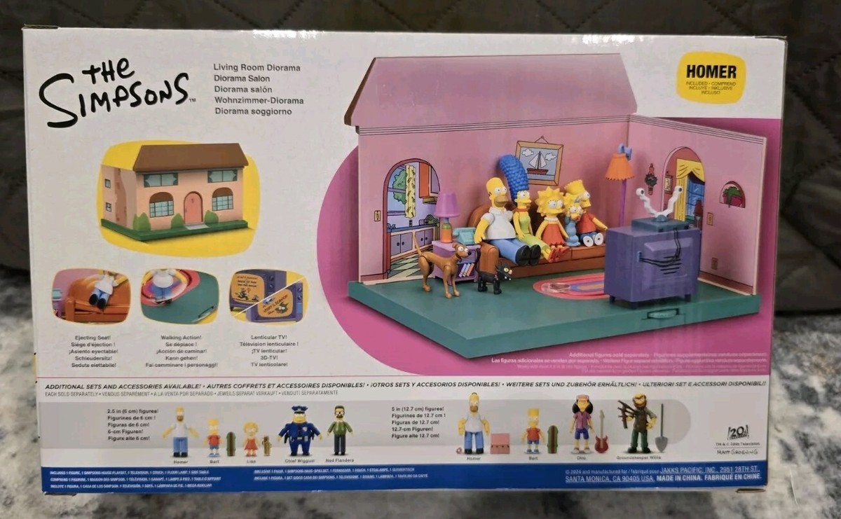 2024 The Simpsons Living Room Diorama House Playset Homer Action