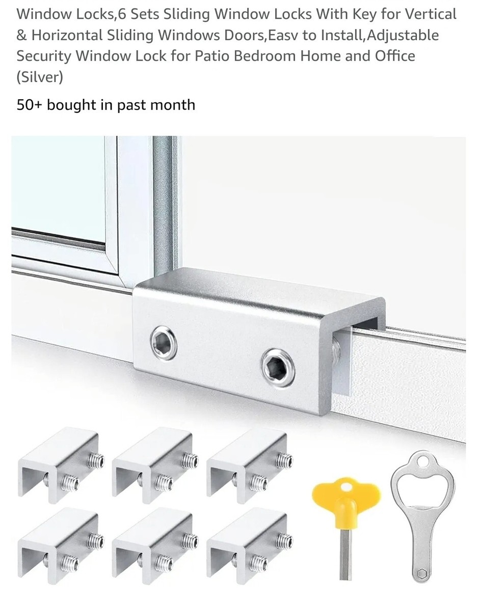 Window Security Locks With Keys Window Locks For Horizontal Sliding ...
