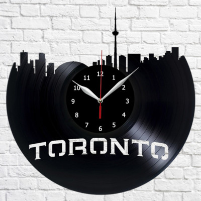 Toronto Vinyl Record Wall Clock 12'' 30cm Fan Art Home Decor Vinyl clock 335