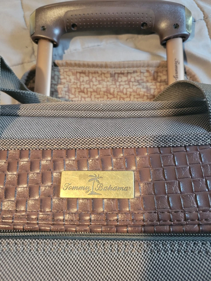 "Bolso de viaje para computadora portátil TOMMY BAHAMA equipaje de mano negro marrón Randa 17""" Foto 2 de 4