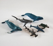 Shark Sea Animals Lot Of 6 Plastic Toy Whale Shark Turtle