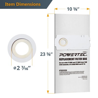 MisterVac 10 Sacchetti Per Aspirapolvere Compatibili Con Festool CTM MIDI I CLEANTEC (2019+), 5 Strati, Con Coperchio Di Tenuta - 2