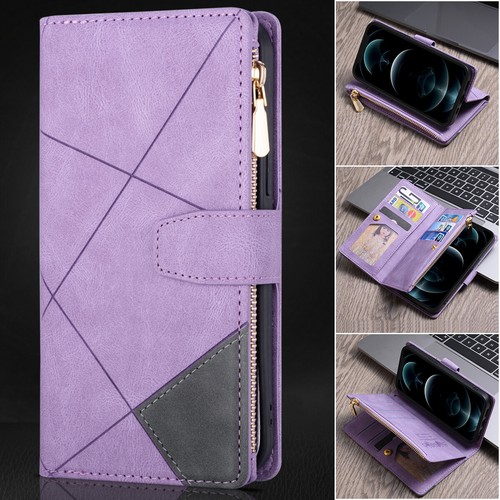 Leather Zipper Purse Wallet Case Flip Cover For iPhone 12 13 Pro Max 11 8 7 6 14 - Picture 9 of 17
