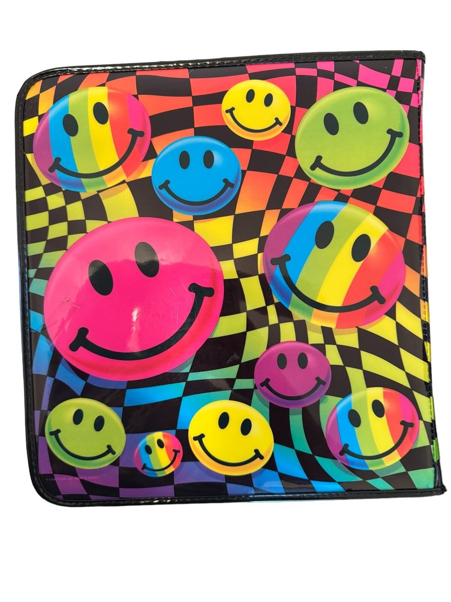 Rare Vintage 1990s Lisa Frank Smiley Face Rainbow Trapper Keeper
