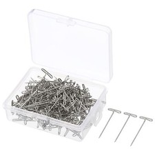 200pcs 1 Inch T-Pins, Stainless Blocking Pin Needles for Knitting, Silver