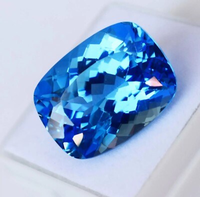 Natürlich 19 Karat Schöner Blauer Aquamarin Kissen Schnitt Locker Zertifiziert