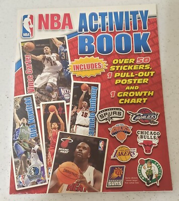 NBA Coloring & Activity OOP Book w Stickers, Poster, & Growth Chart 2007
