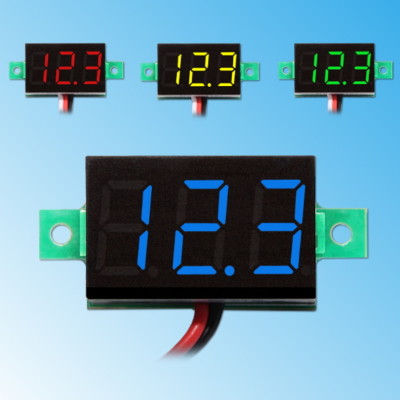 0.36'' LED Mini Digital Voltmeter 3-30V DC Panel-Meter Spannungsanzeige Rot Blau