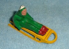 VINTAGE LEAD BARCLAY "Girl on Sled" In Green w/ White  Red, B193 NM F/S C