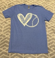 Cute Softball heart blue Unisex T-Shirt medium