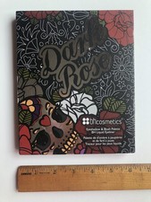 Crâne rose foncé gothique renouveau gothique 💀 🌚🌹 Soutien-gorge cosmétique fard à paupières fard à joues palette