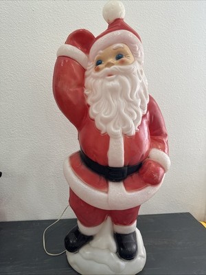 VINTAGE 40  General Foam Plastics Waving Santa Blow Mold Lighted