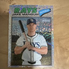 Topps 2026 Heritage Jake Mangum Silver Sparkle Tampa Bay Rays Baseball Card #227