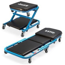 Werkstatt Rollbrett 2in1 Montageliege Rollhocker LWS-40 150kg Werkstatthocker