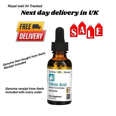 California Gold Nutrition Folinic Acid Autism 2 Drops=1.5mg Leucovorin 800 Drops