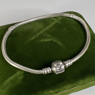 Pandora ALE 925 Sterling Silver Snake Starter Charm Bracelet 7.75  (1)